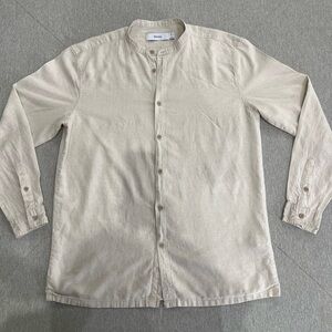 Bershka cream button up shirt